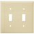 Toggle Wall Plate - Ivory - 2 Gang Thumbnail