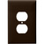 Duplex Receptacle Wall Plate - Brown - 1 Gang Thumbnail