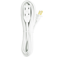 Indoor Extension Cord - 3 Un-Grounded Outlet - 15 ft. Cord Length - 13 Amp - 1625 Watt Maximum - White