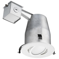 Natural Light - 530 Lumens - 8 Watt - 3000 Kelvin - 4 in. New Construction LED Downlight Fixture - 50 Watt Incandescent Equal - Smooth Baffle Trim - Dimmable - 93 CRI - 120 Volt - Lithonia 235JN6