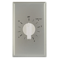 Commercial Spring Wound In-Wall Timer Switch - Brushed Aluminum - 12 Hour Time Cycle - SPST - Precision Multiple PM-12H