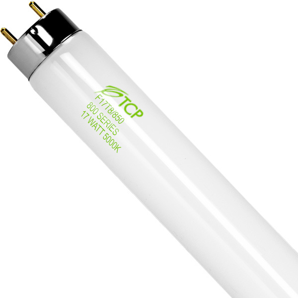 - 17 Watt Fluorescent Tube F17T8/850-2 ft 800 Series Phosphors TCP 31017850 T8-5000K