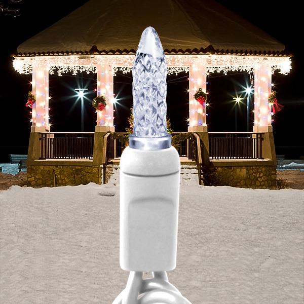 8 ft. Icicle Stringer - (70) LED Mini Lights - Pure White - White Wire Image