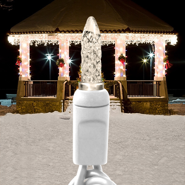 8 ft. Icicle Stringer - (70) LED Mini Lights - Warm White - White Wire Image