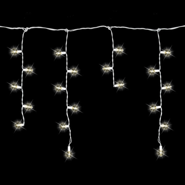 8 ft. Icicle Stringer - (70) LED Mini Lights - Warm White - White Wire Image