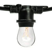 330 ft. Patio String Lights - S14 - Black Wire - 165 Sockets 24 in. Spacing - Incandescent S14 Bulbs Included