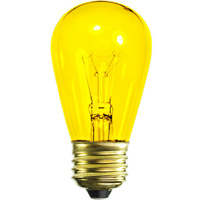 11 Watt - S14 Incandescent Light Bulb - Transparent Yellow - Medium Brass Base - 130 Volt - Halco 9053