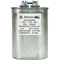 480VAC - Oil Filled Capacitor for HID Lighting - 28uf - Metal Oval Case - Aerovox Z93S4828MN