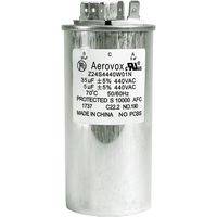 440VAC - Oil Filled Motor Run Capacitor - 35+5uf - Metal Round Case - Aerovox Z24S4440W01N