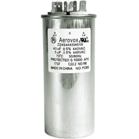 440VAC - Oil Filled Motor Run Capacitor - 40+5uf - Metal Round Case - Aerovox Z24S4445W01N