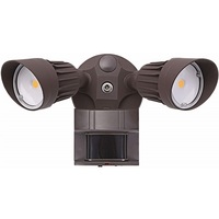 1440 Lumens - 20 Watt - 5000 Kelvin - LED Security Floodlight with Motion Sensor and Photocell - Adjustable 2-Head - 120 Volt - GlobaLux THF-20-120-850-BR