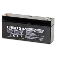 6 Volt - 3.4 Ah - F1 Terminal - UB634 - AGM Battery - UPG D5732
