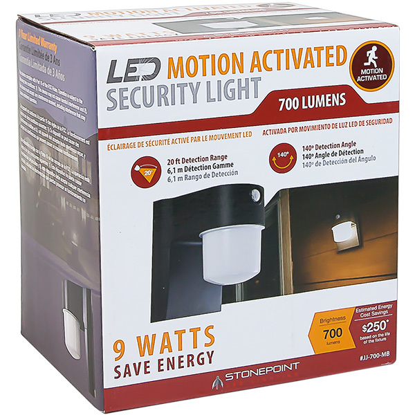 9 Watt LED Security Light StonePoint JJ700MB