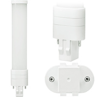 500 Lumens - 5 Watt - 3000 Kelvin - LED PL Lamp - Replaces 13W CFL - 2 Pin GX23 Base - Ballast Bypass or Plug and Play - 120-277 Volt - Green Creative 57821