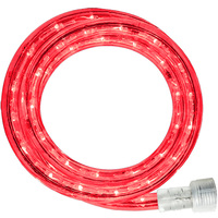 LED - 30 ft. - Rope Light - Red - 120 Volt - Includes Easy Installation Kit - Clear Tubing with Red LEDs - Signature LED-13MM-RE-30KIT