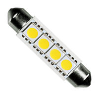 LED Festoon Bulb - 0.5 Watt - T3 Replacement - 2700K Soft White - 45 Lumens - 12 Volt DC Only