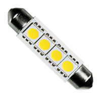 LED Festoon Bulb - 0.5 Watt - T3 Replacement - 5000K Stark White - 50 Lumens - 12 Volt DC Only