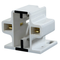 2 Pin GX23 or GX23-2 CFL Socket - Horizontal Screw Down Mount - For 13 Watt Twin Tube Lamps - 75 Watt Maximum - 600 Volt Maximum - Leviton 50-2711-99