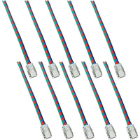RGB Tape Light to Controller Connectors - 4-Pin - For reconnecting cut strips of RGB Tape Light - 10 Pack - FLX-HHN10XB4W-10PK