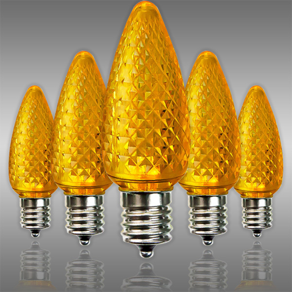 Yellow C9 LED Replacement Bulbs 25 Pack