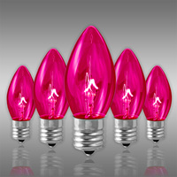 C9 - 7 Watt - Transparent Pink - Double Dipped - Christmas Light Bulbs - Incandescent - Intermediate Base - 130 Volt - 25 Pack
