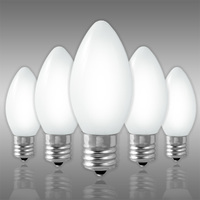 C9 - 7 Watt  - Opaque White - Incandescent Christmas Light Replacement Bulbs - Intermediate Base - 120 Volt - 25 Pack