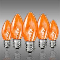 C7 - 7 Watt - Transparent Amber - Double Dipped - Incandescent Christmas Light Replacement Bulbs - Candelabra Base - 130 Volt - 25 Pack