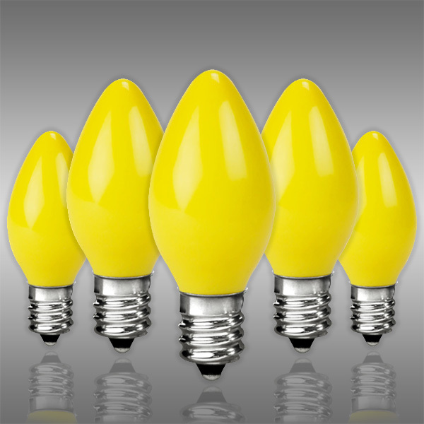 C7 - Opaque Yellow - 5 Watt - Christmas Lights - 25 Pack