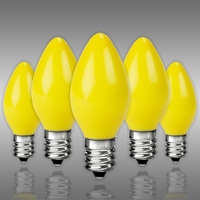 C7 - 5 Watt - Yellow - Incandescent Christmas Light Replacement Bulbs - Opaque Coating - Candelabra Base - 120 Volt - 25 Pack