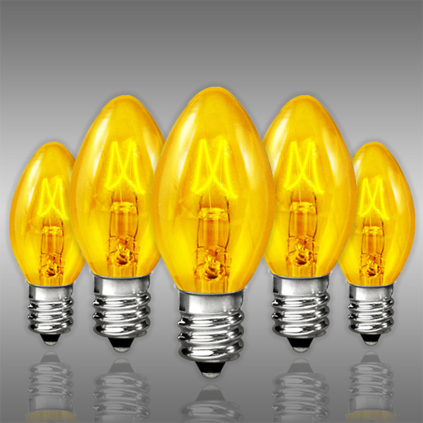 Clear 25 Pack Candelabra Base Christmas Lights C7 5 Watt