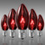 C9 - 7 Watt - Transparent Red - Triple Dipped - Incandescent Christmas Light Replacement Bulbs Thumbnail