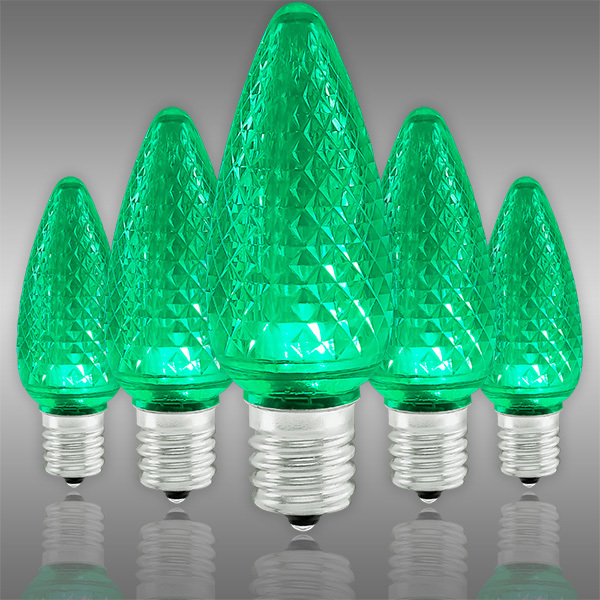 Green C9 LED Replacement Bulbs 25 Pack
