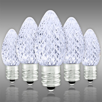 LED C7 - Christmas Light Replacement Bulbs - Faceted Finish - Candelabra Base - SMD LED Retrofit Bulb - 120 Volt - Pack of 25