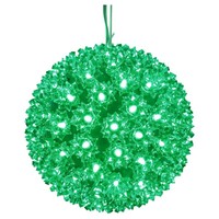 10 in. - LED Starlight Sphere - (150) Green Wide Angle LED Lights - Green Wire - Indoor/Outdoor - 120 Volt