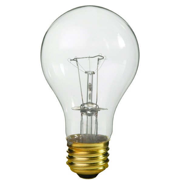 60 Watt - A19 - Clear - 10,000 Life Hours - Rough Service 130 Volt - PLT 11289