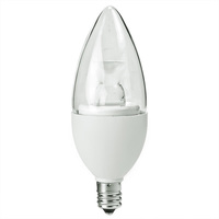 325 Lumens - 4.5 Watt - 4000 Kelvin - LED Chandelier Bulb - 3.8 in. x 1.4 in. - 40 Watt Equal - Cool White - Clear - Candelabra Base - 120 Volt - PLT - PLTLCB213