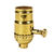 Medium Base Socket - Dimmer Turn Knob - Polished Brass Finish Thumbnail