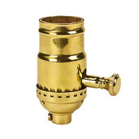 Medium Base Socket - Dimmer Turn Knob - Polished Brass Finish - 1/8 IPS With Screw Set - 150 Watt Maximum - 120 Volt Maximum - PLT 40-5858-01