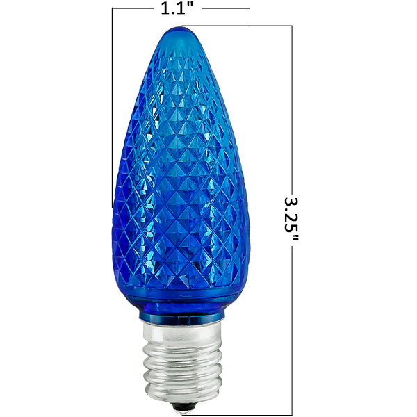 Faceted Finish Blue C9 LED Replacement Bulbs 25 Pack