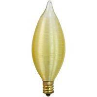 25 Watt - Spun Thread Satin Amber - Bent Tip - Incandescent Chandelier Bulb - Candelabra Base - 130 Volt - Bulbrite 430125
