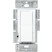 CFL/LED or Incandescent/Halogen Dimmer Switch - Single Pole/3-Way - Paddle and Slide Switch - White - 600 Watt Max. Incandescent or 250 Watt Max. LED - 120 Volt - Lutron DVCL-253P-WH