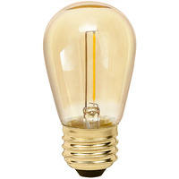 35 Lumens - 1 Watt - 2000 Kelvin - LED S14 Bulb - 11 Watt Equal - Color Matched For Incandescent Replacement - Amber Tint - 120 Volt - Green Creative 98458