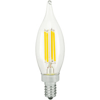 350 Lumens - 4 Watt - 2700 Kelvin - LED Chandelier Bulb - 40 Watt Equal - Incandescent Match - Clear - Candelabra Base - 90 CRI - 120 Volt - Bulbrite 776859