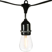 330 ft. Patio Stringer - (165) Suspended Medium Base Sockets - Black Wire - 24 in. Socket Spacing - No End Plugs - PLT LSMS24330BK