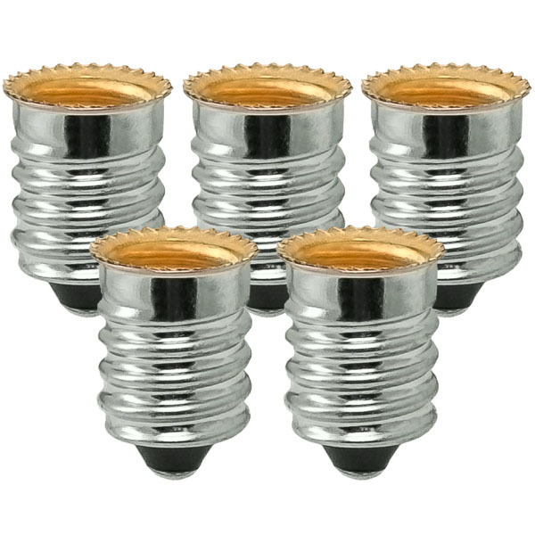 5 Pack - European to Candelabra Reducer Socket