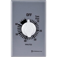 Commercial Spring Wound In-Wall Timer Switch - Metal Finish - 60 Minute Time Cycle - SPST - Intermatic FF60MHC