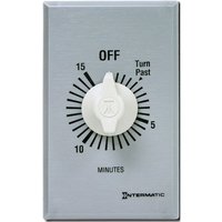 Commercial Spring Wound In-Wall Timer Switch - Metal Finish - 15 Minute Time Cycle - SPST - Intermatic FF15MC