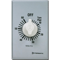 Commercial Spring Wound In-Wall Timer Switch - Metal Finish - 60 Minute Time Cycle - SPST - Intermatic FF60MC