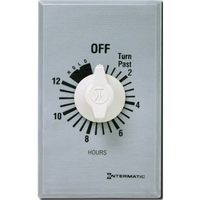 Commercial Spring Wound In-Wall Timer Switch - Metal Finish - 12 Hour Time Cycle - SPST - Hold Feature - Intermatic FF12HHC