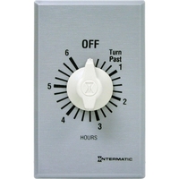 Commercial Spring Wound In-Wall Timer Switch - Metal Finish - 6 Hour Time Cycle - SPST - Intermatic FF6H